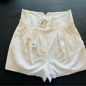 Veronica Beard NWT White High-Waist Pleated Shorts